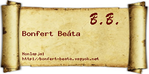 Bonfert Beáta névjegykártya